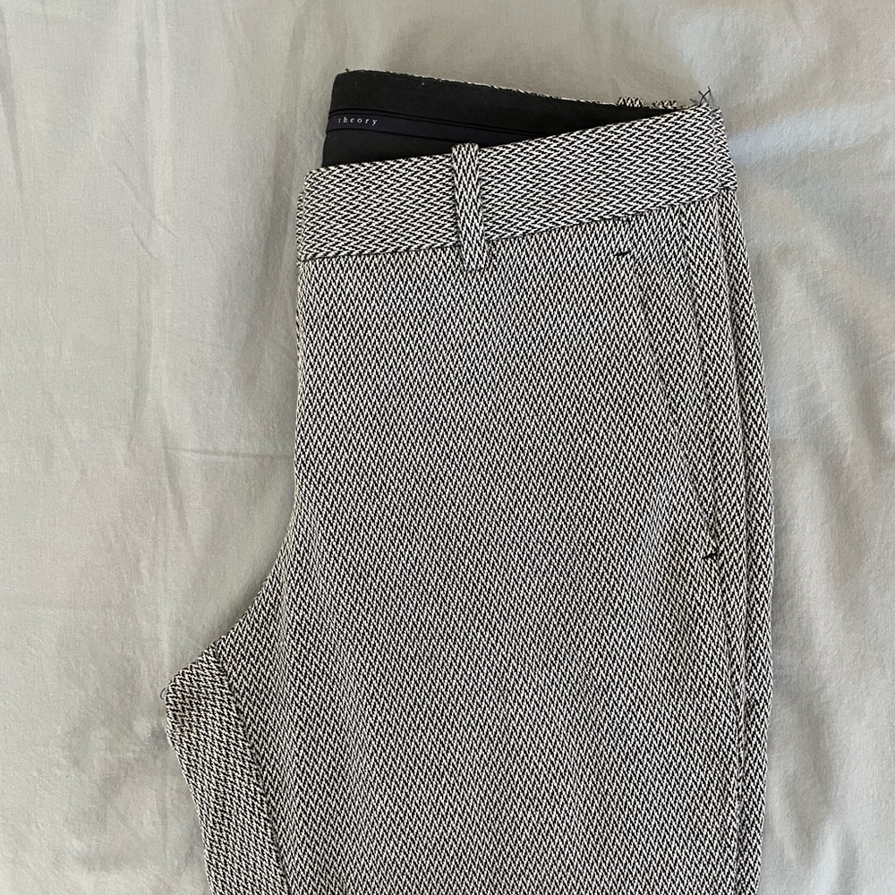 Theory grey cropped work pants